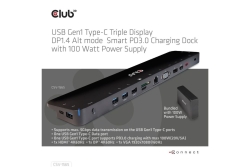 Club3D 4K ChargingDock USB-C ->5xUSB3/DP/HDMI/VGA/LAN 100W retail