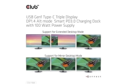 Club3D 4K ChargingDock USB-C ->5xUSB3/DP/HDMI/VGA/LAN 100W retail
