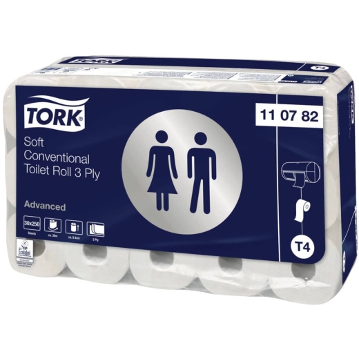Toilettenpapier -3-lagig, extra weich, weiß, 30 Rollen x 30 m