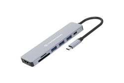 CONCEPTRONIC 7-1 Dock USB-C->HDMI/3xUSB-A/SD/TF/+ 25cm gr