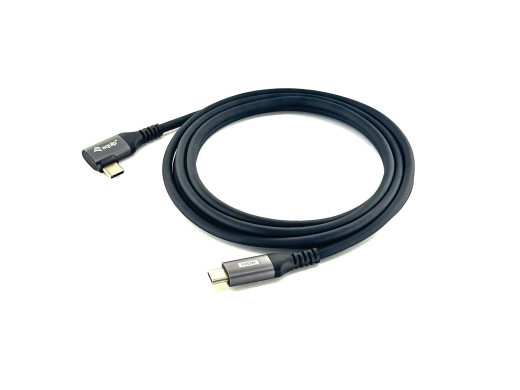 Equip Kabel USB-C2.0->C 90° PD100W St/St 3.00m schwarz