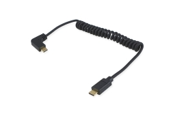 Equip Kabel USB-C2.0->C 90°Coil PD60W St/St 1.00m schwarz