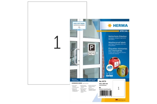 HERMA Etiketten A4 weiß 210x297 mm Papier wetterfest 80 St.
