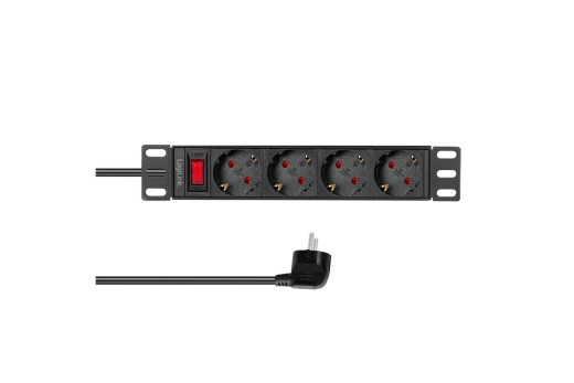 Logilink Steckdosenleiste 4-fach mit Schalter,10(1HE),2m