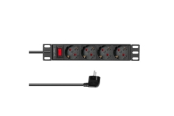 Logilink Steckdosenleiste 4-fach mit Schalter,10(1HE),2m