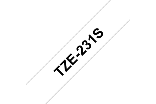 Schriftband Brother 12mmx4m weiß/schwarz TZe-231S