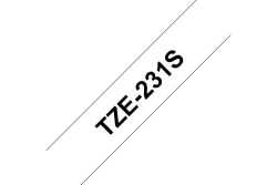 Schriftband Brother 12mmx4m weiß/schwarz TZe-231S
