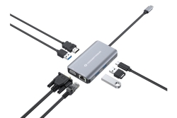 CONCEPTRONIC 7-1 Dock USB-C->HDMI/3xUSB-A/VGA/+ 25cm gr