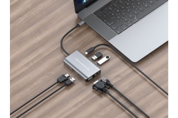 CONCEPTRONIC 7-1 Dock USB-C->HDMI/3xUSB-A/VGA/+ 25cm gr