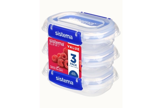 sistema Frischhaltedosen Set KLIP IT PLUS 3 x 180 ml blau