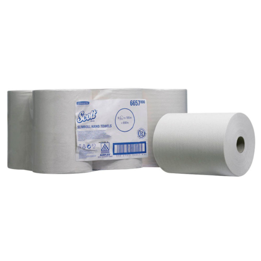 Rollenhandtuch Slimroll™ - 1-lagig, weiß, 6 Rollen à 165 m