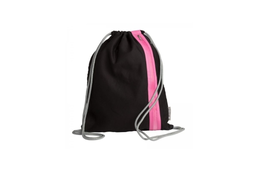 PAGNA Turnbeutel Go schwarz/dunkelrosa Zipper 46x36cm