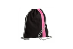 PAGNA Turnbeutel Go schwarz/dunkelrosa Zipper 46x36cm