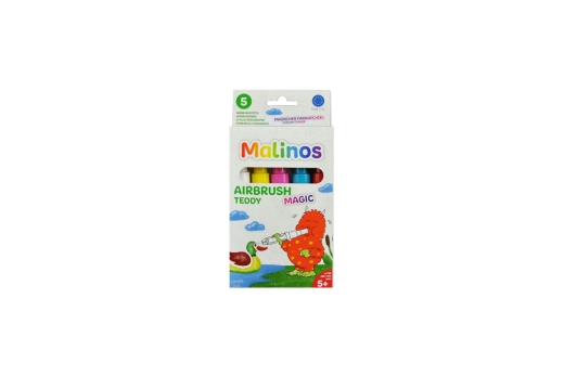 Malinos Airbrush Stifte Magic Teddy 5Farben+Schablone 5+