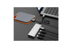 CONCEPTRONIC 4-1 Dock USB-C->3xUSB-C/100WPD 25cm gr