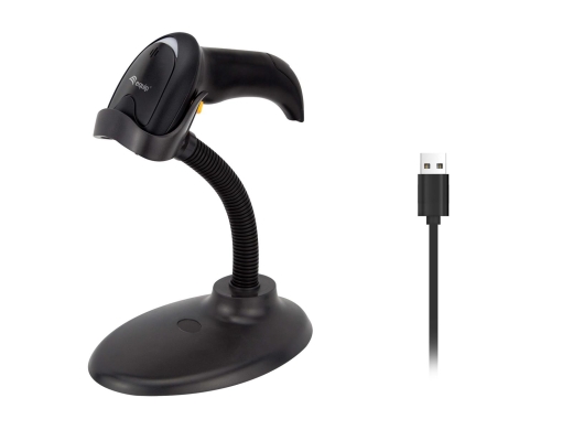 Equip 2D-Barcodescanner Laser USB+Halter schwarz