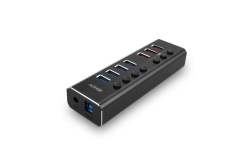 LINDY 4 Port USB 3.0 Hub mit 3 Schnellladeports