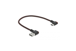 DELOCK USB-A 2.0 Stecker < USB-C Stecker gewinkelt 0,2m SW