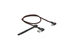 DELOCK USB-A 2.0 Stecker < USB-C Stecker gewinkelt 0,5m SW
