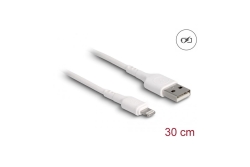 DELOCK USB Ladekabel für iPhone, iPad, iPod weiß 30 cm