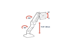 Ergotron Tischhalter HX UWMonitor -49-19kg -WS -1800R Wölb.