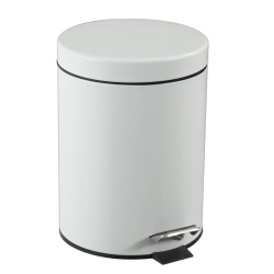 Treteimer - Edelstahl, rund Ø 205 mm, 5 l, weiß