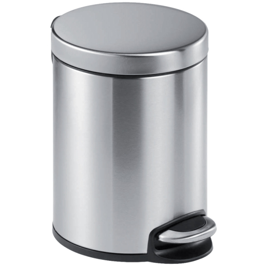 Treteimer, Edelstahl, rund, 290 x 260 mm x Ø 205 mm, 5 l, metallic silber