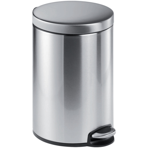 Treteimer, Edelstahl, rund, 400 x 310 mm x Ø 250 mm, 12 l, metallic silber