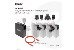 Club3D Ladegerät 3xUSB Typ C, 1xUSB Typ A, PD 140W, GaN retail