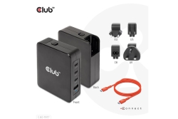 Club3D Ladegerät 3xUSB Typ C, 1xUSB Typ A, PD 140W, GaN retail
