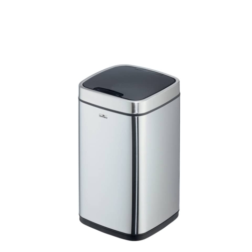 Papierkorb NO TOUCH - 12 l, rechteckig, Edelstahl