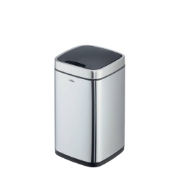 Papierkorb NO TOUCH - 12 l, rechteckig, Edelstahl
