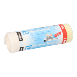 Müllbeutel mit Zugband - 30 L, LDPE, weiß, 30...