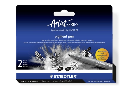 STAEDTLER MultiInk Pigment Arts intensiv pen schwarz 2er-Set retail