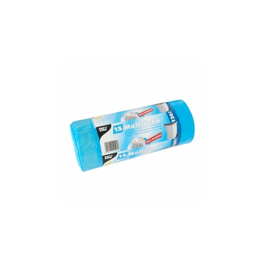 Müllsäcke mit Zugband - 120 L, LDPE, blau, 15 Stück