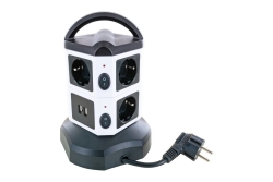 Schwaiger Steckdosentower 7 x Schuko + 2x USB 1,8m