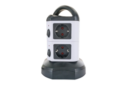 Schwaiger Steckdosentower 7 x Schuko + 2x USB 1,8m