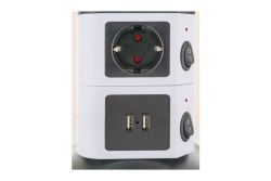 Schwaiger Steckdosentower 7 x Schuko + 2x USB 1,8m