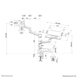 Neomounts TIS NOT + 1TFT 17-27 schw. Max.8KG