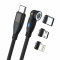 RealPower Magnetic cable 100 Watt,1m,black mit Adaptern