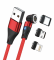 RealPower Magnetic cable 3 Amp,1m,rot mit Adaptern