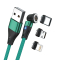 RealPower Magentic cable 3 Amp,1m,grün mit Adaptern