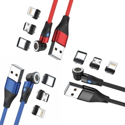RealPower Magnetic cable 3 Amp Set,1m,3 Kabel mit Adaptern
