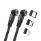 RealPower Magnetic cable,1m,2x magnetisch,schwarz mit Adapte