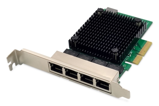 DIGITUS Netzwerkkarte 4Port RJ45 RTL8125B 2,5GBits ServerNIC