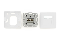 DIGITUS Netzwerkdose CAT 6A EA geschirmt 2xRJ45 weiß