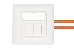 DIGITUS Netzwerkdose CAT 6A EA geschirmt 2xRJ45 weiß