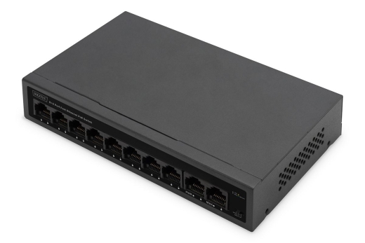 DIGITUS Switch 8+2Port 10/100 30W FE PoE Unmanaged schwa
