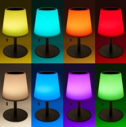 Schwaiger LED Tischleuchte Akku 200Lm Solar IP44 RGB 255mm