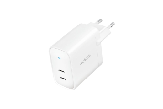 Logilink Steckdosenadapter, 2x USB-C, GaN, 40W